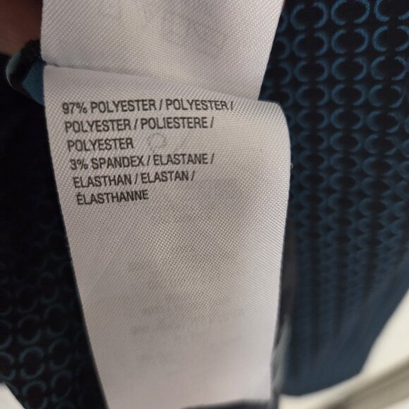 Bob Mackie Wearable Art 3/4 Sleeve Full-Button-Down Floral Blouse Top Black Blue - Picture 6 of 6